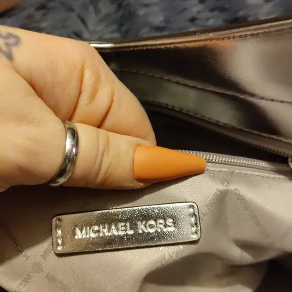 Large silver Michael kors purse